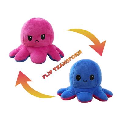 China Glowing Reversible Plush Octopus Toy Cloth LED Flip Octopus Stuffed Plush Doll Soft Reversible Soft Reversible Octopus Plush Toy for sale