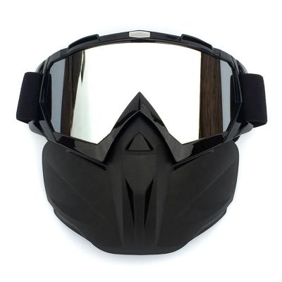 China Best Price TPU UV Proof PC Lens Sight Motorcycle Windproof Goggles With Mask for sale