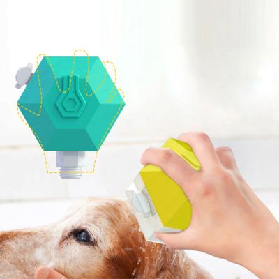 China Amazon Hot Selling Sustainable Pet Shower Head With Brush And Stop Function For Dog Shower Head for sale