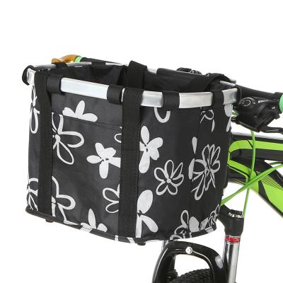 China Viable Hot Sale Bicycle Accessories Handlebar Front Bike Basket Foldable Pet Carrier Bag for sale