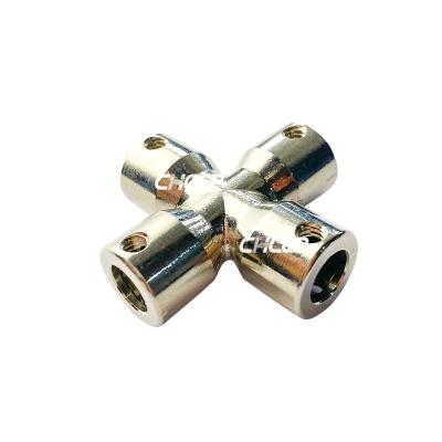 China Garden 9.7 Mm 4 Way High Pressure Brass Connector For Mist System for sale