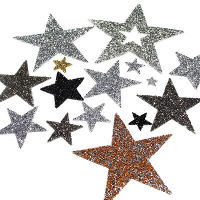 China Handmade Mixed Size Hotfix Rhinestones Applique Iron On Patch For Clothing Star Rhinestone Patches for sale