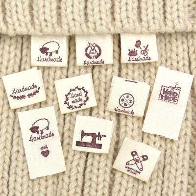 China Viable Sew Accessories Handmade Label Cotton Weave Tags For Clothes Hats Clothes Label for sale