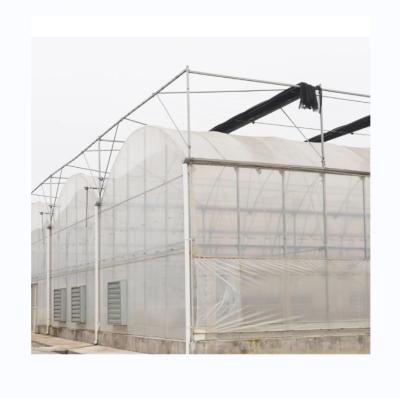 China Multi Span Agricultural Greenhouses With PE Film Covering And Gutter Connection for sale