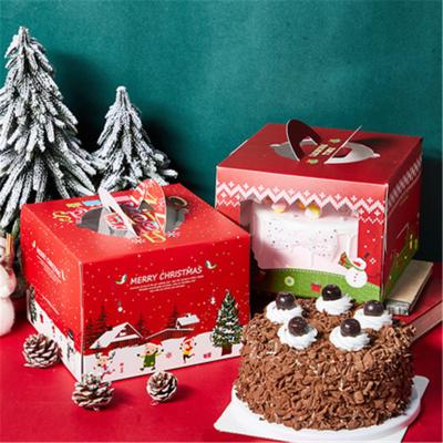 China Christmas Series Disposable Cake Boxes Log Box Birthday Cake Box Cookies Candy Wrappers for sale