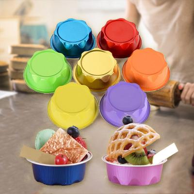 China 100ml Cake Mold Aluminum Foil Cup Pudding Cheese Mold Disposable Baking Restaurant for sale