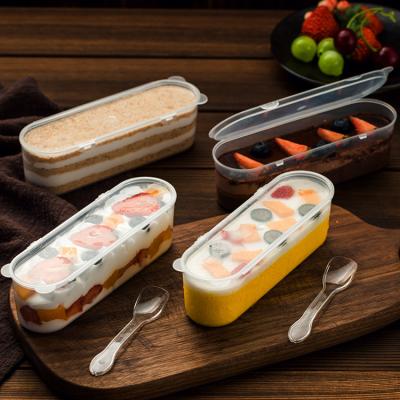 China 250mlFood Grade PP Disposable Plastic Cake Box Ice Pudding Packing Case Cake Container for sale