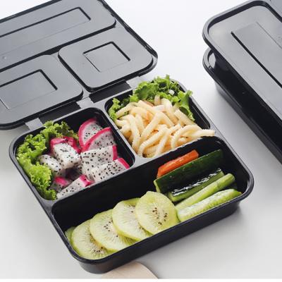 China Microwavable Container Compartment Food Prep Meal Bento Box Plastic Lunch Drip Proof Boxes for sale