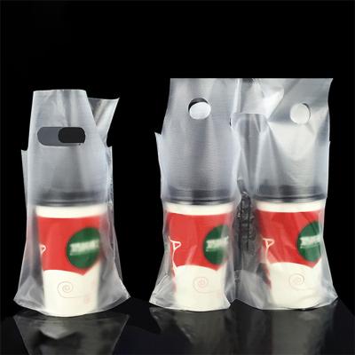 China Aseptic Disposable Packing Plastic Drinking Transparent Bag Coffee Milk Tea Cup Packaging Transparent Bag for sale