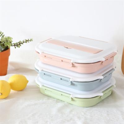 China Freshness Keeping Stainless Steel PP Lunch Box Leakproof Cover Bento Box Student Mess Tin for sale