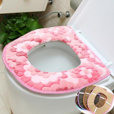 China EasyClean Toilet Seat Cover Soft Washable Toilet Seat Cushion Plush Toilet Cover Waterproof Set for sale