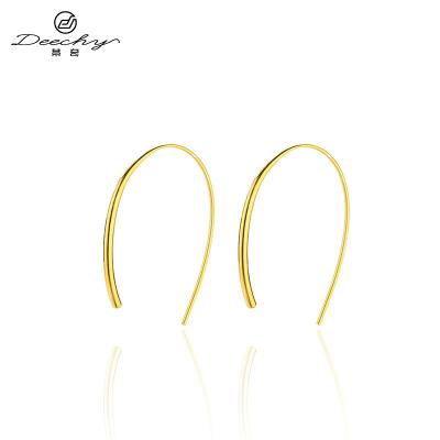 China Fashion Jewelry Women's Irregular U Stud Earrings Hypoallergenic 925 Sterling Silver And 18K Gold Hoop Earrings for sale