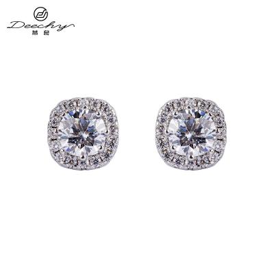 China Wholesale Hypoallergenic Zircon Stud Earrings For Women Classic Design 925 Sterling Silver Screw Diamond Zircon Stud Earrings for sale