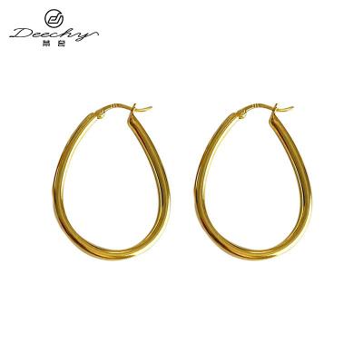 China Shiny Jewelry TRENDY Minimalist Earrings Cavity Ins Style 925 Sterling Silver Hoop Earrings For Women SE2041 for sale