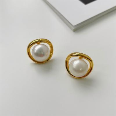 China Deechy Elegant Elegant Natural Freshwater Pearl Earrings For Women S925 Sterling Silver Stud Earrings Pearl Stud Earrings for sale