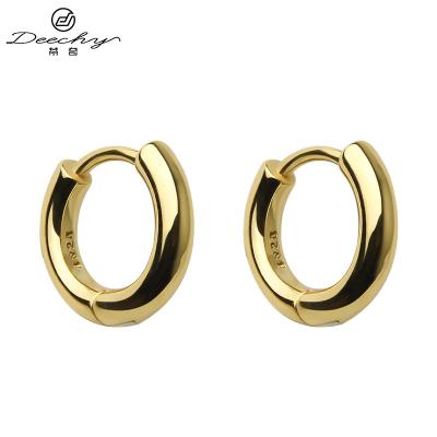 China Ins Style Deechy DQ10092E Fashion 925 Sterling Silver Ins Hoop Earrings Minimalist Geometric Earrings For Women Girls for sale