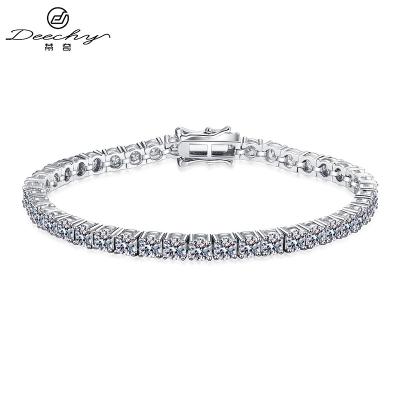 China Iced Out TRENDY Hip Hop GRA Certified Moissanite Jewelry 925 Sterling Silver Diamond Tennis Bracelet Women Bracelet 0.3CT Moissanite for sale