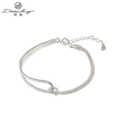 China New Trendy Fine Jewelry Trendy Ins Style Bangle 925 Hot Selling Silver Custom Design Bracelets And Bangles For Women for sale