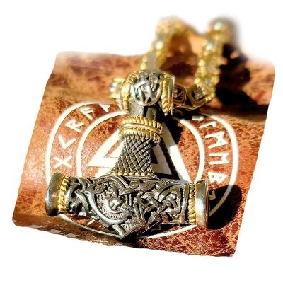 China VIKINGS Scandinavia Jewelry Custom Mjolnir Stainless Steel Mens Viking Thor hammer Pendant Necklace for sale