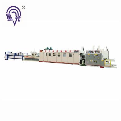 China Cardboard Box Making Machine Flexo Type Printing Slotting Die Cutting Folder Gluing Strapping Online for sale