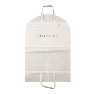 China Eco-friendly Apparel Covers Hanging Garment Bags Suit Bag Cotton Canvas Clothes Covers Bags Dust Covers For Clothes for sale