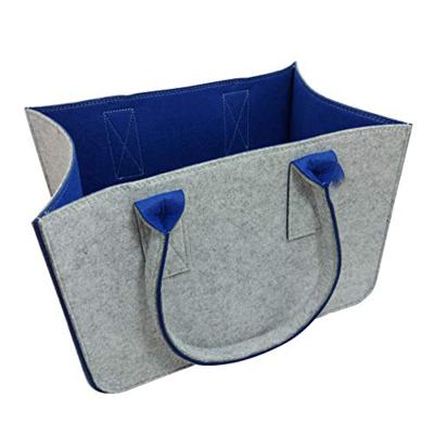 China Fashion Eco Friendly Heavy Duty Felt Up Felt Basket Bag For Firewood Customer Shopping Bag for sale