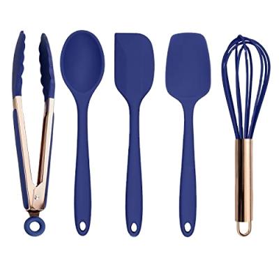 China Hot Sustainable New Arrival Silicone Cookware Sets 5 Pc Easy To Clean Nonstick Silicone Cooking Utensils for sale