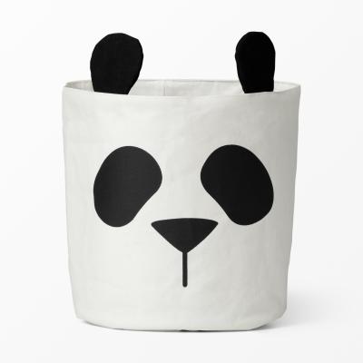 China Durable Reusable Factory Large Capacity Canvas Cotton Canvas Bucket Folding Storage Minimalist Storage Cleaning Toys for sale