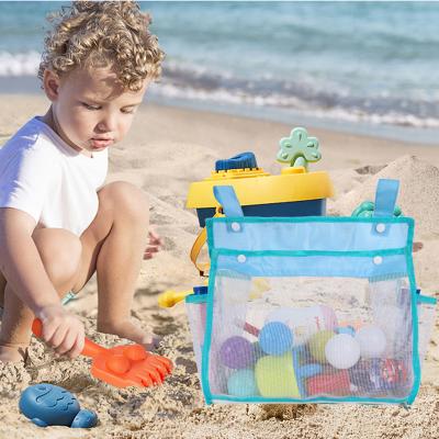 China Convenient Toys Tote Bag Mesh Shoulder Bag Grocery Picnics Storage Bag Beach Shower Bath Shell Collecting Mesh Beach Toy Fashion Goods for sale