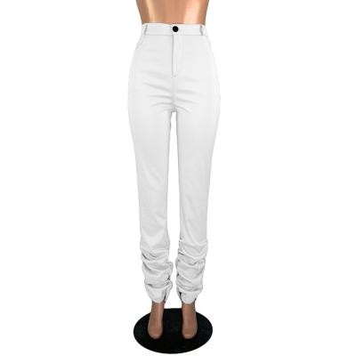 China Girls Plus Size Anti-Pilling Leisure Pants Plus Size Women Fashion Pants Big Size Women Solid Color Sexy Straight Pleat Pants for sale