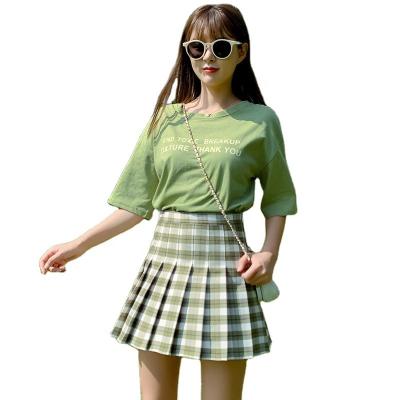 China New Arrivals Plus Size 2021 Fashion Good Quality Japanese Style Mini Skirts Low Price Girls Pleated High Waist School Style Pleat Skirts for sale