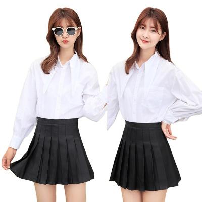 China New Arrivals Plus Size 2021 Fashion High Waist Solid Color Mini Skirts Low Price Girls Pleated Pleated Skirt Midi Short Pleated Skirt for sale