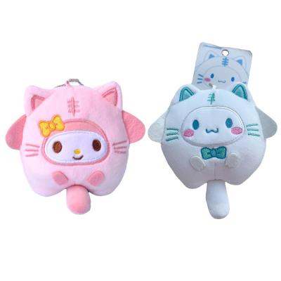 China Soft Cute Sanrio Kuromi Cat Dumpling Plush Pendant Soft Hand Feeling Purin Stuffed Plushie Figure Cinnamoroll Hello Kitty Doll for sale