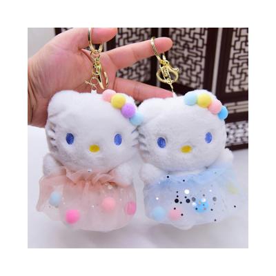 China Soft Hand Feeling Sanrio Kuromi Hello Kitty Plush Keychain Valentine's Day Gift Anime Plush Toys Kawaii Hot Item Products For Girlfriend for sale