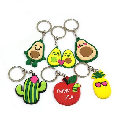 China Souvenir Factory Cartoon Shape Key Ring Apple Flower Anime Key Chain Fit Child Toy Pendant Key Holder PVC Key Chain For Christmas Gift for sale