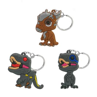 China Custom Cute Soft Rubber Souvenir Cartoon PVC Dinosaur Anime Key Chain Ornaments Accessories for sale