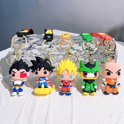 China Fashional Souvenir Gifts Cool 3D Cartoon Dragon Ball Keychain Soft Rubber Doll Pendant Key Chain Accessories Bag Gadget Anti-lost Decoration Keychains for sale