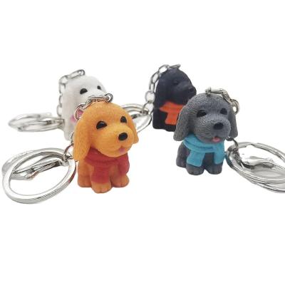 China Souvenir Thanks Giving Popular Day Attractive Gift Custom 3D Dog Key Chain Charm PVC Keyring For Bag Pendant for sale