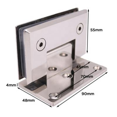 China Easy To Install And Durable SVA Bathroom Stainless Steel 90 Degree Wall On Shower Screen Door Glass Hinges for sale