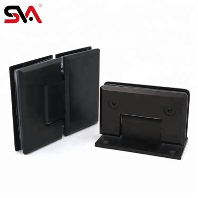 China Easy to install and durable high quality 304 stainless steel PSS black SSS 180 degree glass on the glass hinge for shower glass door for sale