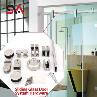 China Quiet Operation Factory Wholesale Bathroom Shower Tempered Glass Door Stainless Steel Direct Luxury Roller Sliding System for sale