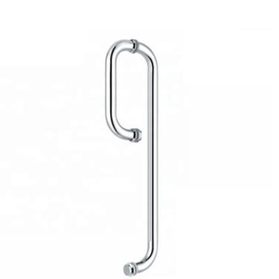 China Easy to Install and Durable Modern Round Curve Bathroom Alloy Stainless Steel Shower Glass Door Handle for sale