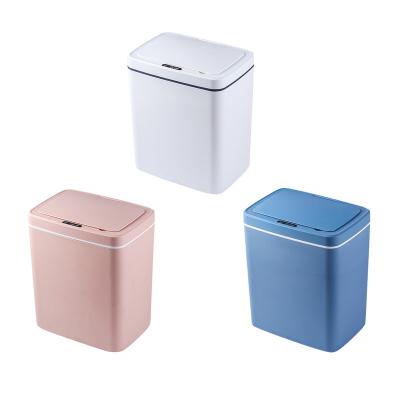 China Sustainable Home Plastic Intelligent Trash Bins 16L Dust Sensor Dust Sensor Automatic Trash Can for sale