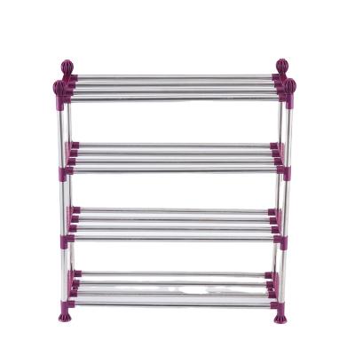 China (Other) Wholesale Price Adjustable Hot Selling High Quality Metal Stainless Steel Small Shoe Racks Modern Dressing Room Salon Shoe Racks for sale