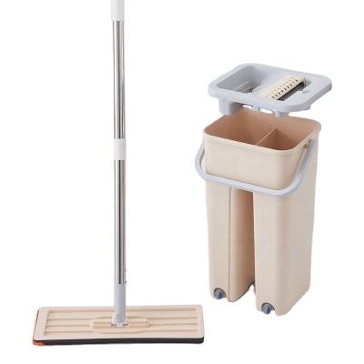 China Viable Hot Sale Floor Clean Hand Lazy Wash Flat Mops Wet Dry 360 Swivel For Household Microfiber Cloth Cleaning Mops And Buckets for sale