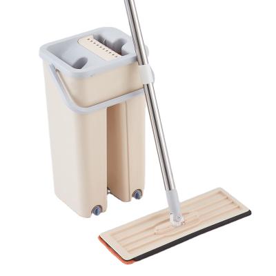 China Factory Hot Sale 2021 Directly Sale Price Home Use Handless Automatic Rotating Automatic Flat Magic Mop And Bucket Set Viable for sale