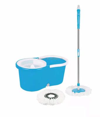 China Factory Customized Sustainable High Quality Rod&Metal Tray Auto Rotating Easy Magic Stainless Floor Broom 360 Rotation Mop With Bucket for sale