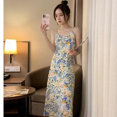 China Wholesale Southeast Asian Women's Clothing Summer 2022 Slim Anti-Wrinkle Drop Shipping Suspender Dress V-Neck Plus Size Women's Dresses for sale