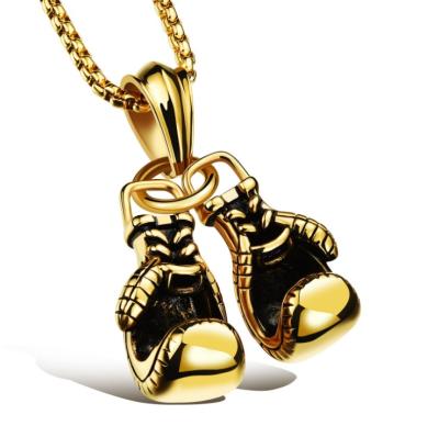 China Hiphop Fashion Hip Hop Jewelry Stainless Steel Necklace Boxing Necklace Men Gold Personalized Personalized Pendant Necklace for sale