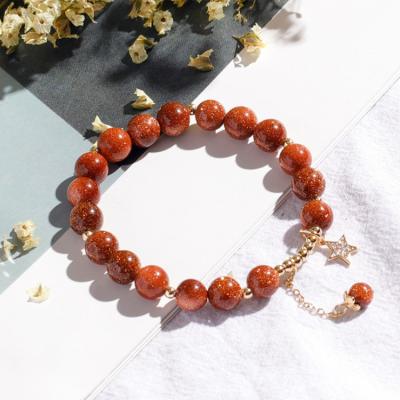 China FASHIONABLE natural stone bracelet jewelry bracelet women handmade luck beads custom charm fashion sandstone bead bracelet for sale